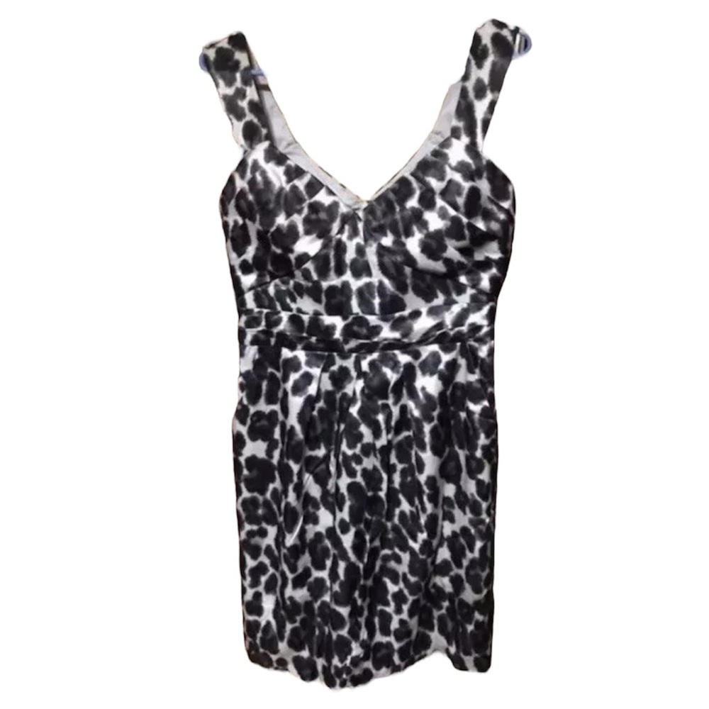 Kay Unger Animal Cocktail Print Dress NWT 12